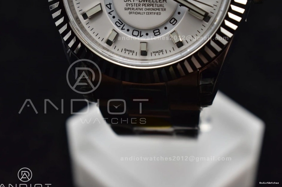 Best A23J Effortless Bracelet 1114 SS Skydweller White Edition Dial SS Oyster Noob on 0321